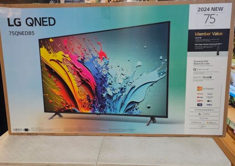 75 Tv $55 Down On Finacing Free Delivery 6 Month Warranty.  75 LG Tv Qned Smart Hdtv 4k Tv 