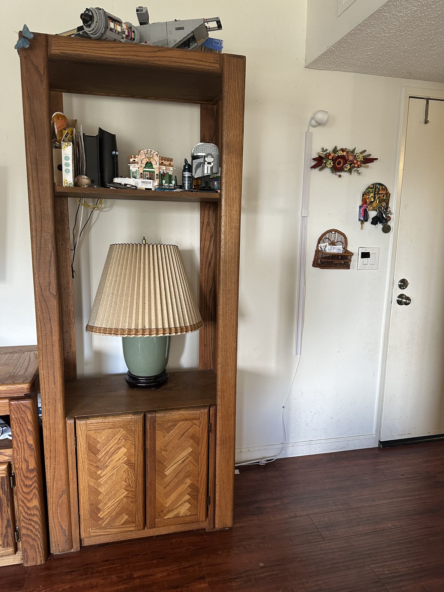 Solid oak MCM free standing shelf