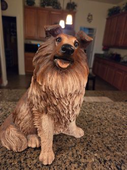Collie Dog Figurine Statue