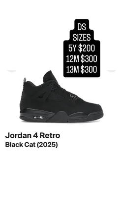 DS JORDAN 4 BLACK CATS