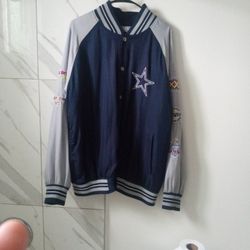 Dallas cowboys 5x Super bowl Champions Player Options Varsity Jacket (Size: XL) 