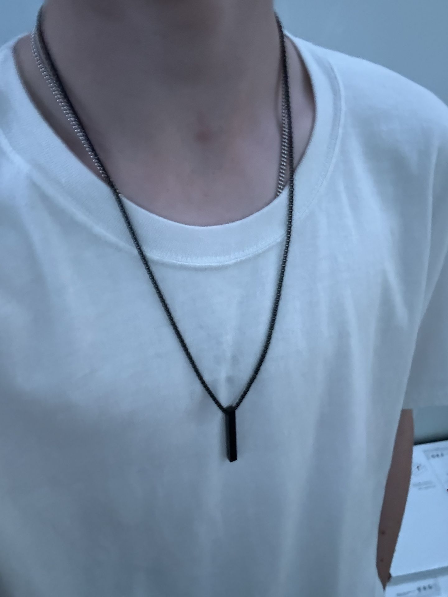 Black Solid Pendant Necklace Men Or Women Wear Perfect For Any Occasion