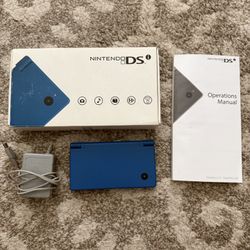 Nintendo dsi matte blue console in box
