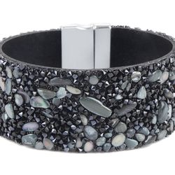 New Leather Wrap Bracelet Multilayer Braided Stacking Bracelet with Magnetic Clasp - Bohemian Style