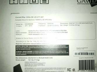 Brand New Gavitas 1000w De Hps Grow Lights