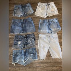 7 Jean skirts/shorts read description 