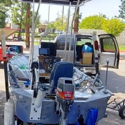 WestCoaster welded Aluminum center console . 25hp offshore Mariner. Turn key