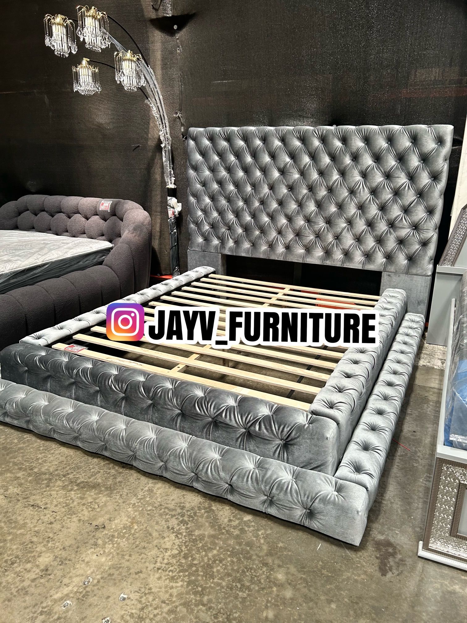 KING BED FRAME WITH MATRESS 