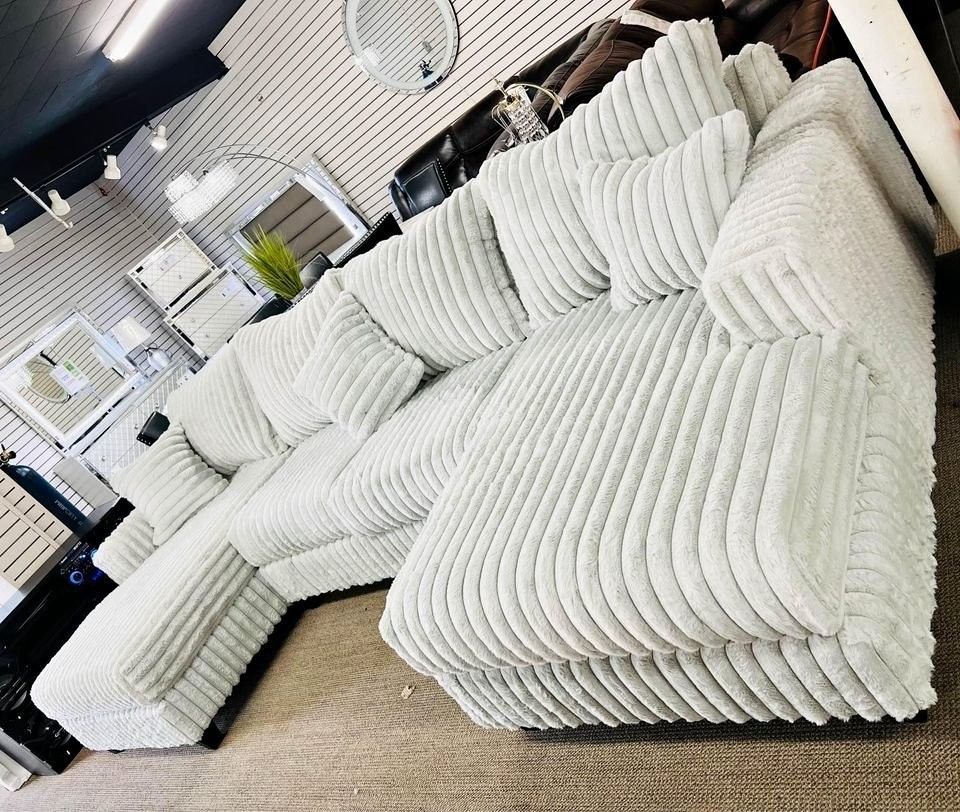 Brand New Sand Beige Double Chaise Sectional Sofa