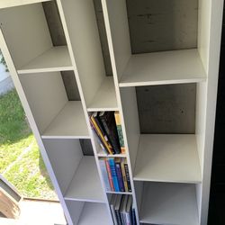 White cube Tv Stand bookshelf storage decor versatile