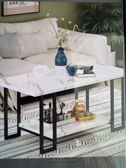 Synthetic marble side table for living room or office in box