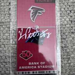 Kyle Pitts Signed Autograph Acrylic Commemorative Ticket - Falcons Metabilia Coa