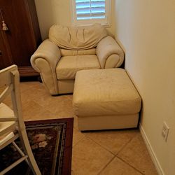 Leather Chair With Ottoman