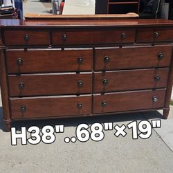 Solid Wood Dresser with Mirror 