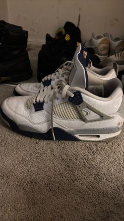 Air Jordan 4 White Navy Sneakers