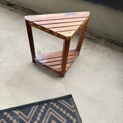 3 Corner Teak Shower Stool Or Toiletry Holder