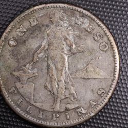 1908 80% Philippines Silver Peso 