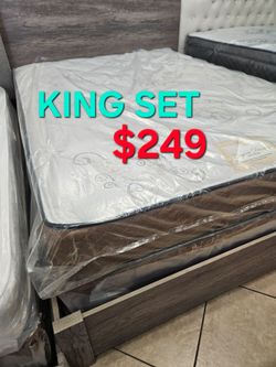 CALIFORNIA KING SET  === }} $249 * MATTRESS AND BOX SPRING