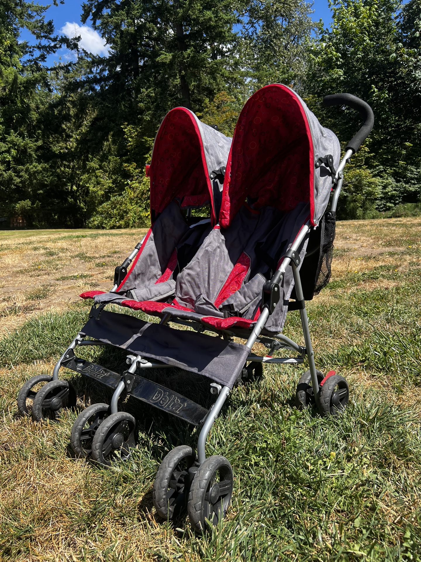 Red Double Stroller 