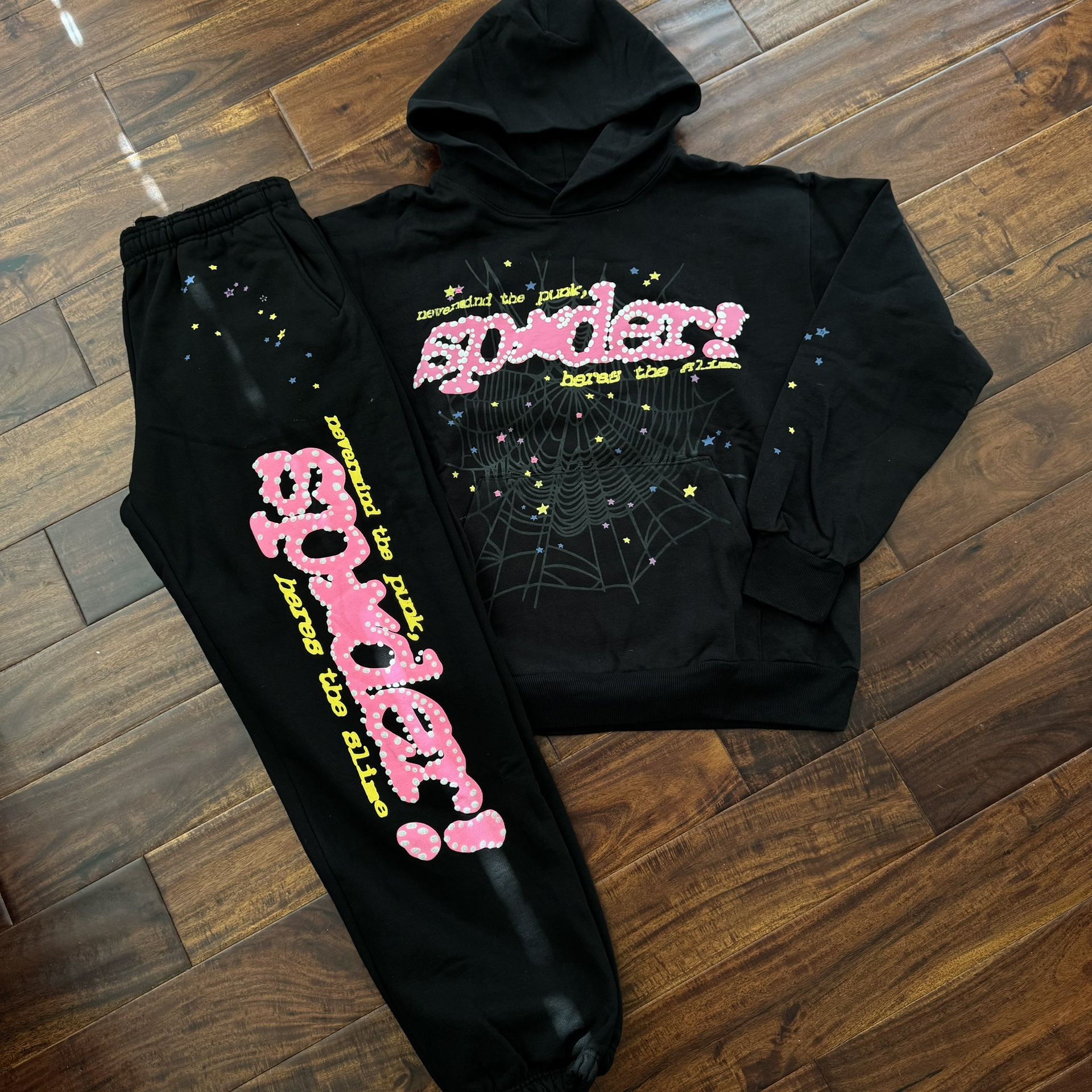 Sp5der P*NK V2 Hoodie & Sweatpants Sweatsuit