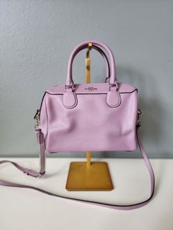 Coach CV962 Rowan Satchel Bag Refined Pebble Leather Silver/Jasmine NWT Crossbody