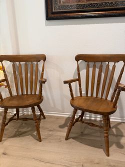 Set of 2 Wooden Windsor Armchairs