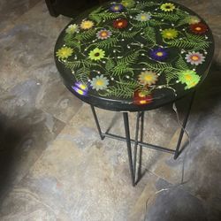 resin table with lights