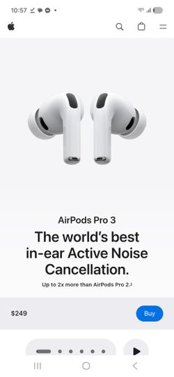 AirPods Pro 3
The world’s best
in‑ear Active Noise Cancellation