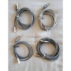USB-A to USB C Cable Charger Cables - Set of 4