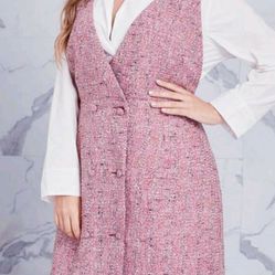 Pink Ztweed Overall Dress - L~XL