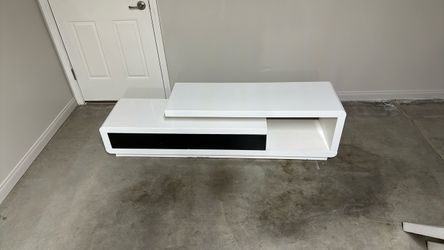 Modern White Gloss TV Stand with Storage