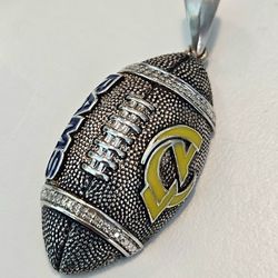 Los Angeles Rams Sterling Silver 1/20 CT. T.W. Diamond Football Pendant 