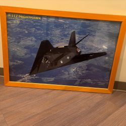 F 117 NightHawk .. military memorabilia photo frame 39” x 27” $50