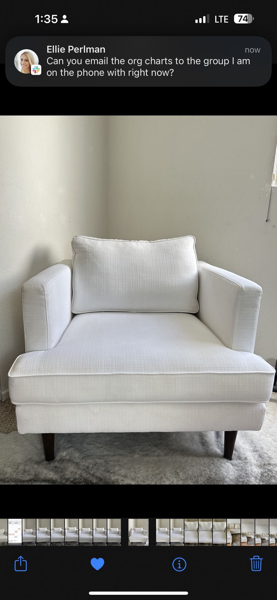 White Sofa Chair / Reading Chair