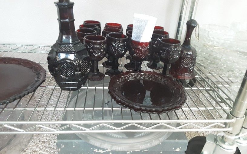 Vintage Avon Cape Cod Red Glassware.  Pu Up Off Of 15 And Poway Road.  Call For What's Avail And Prices.