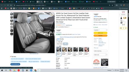 Universal Aoog Car Seat Covers *Full Set* PU Leather Gray