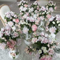 Set Of 16 Floral Centerpieces For Wedding, Quinceanera/Quince, Shower, Baptism, Memorial, Special Events 