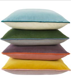 Velvet Throw Pillow Covers 20x20 Inch Set of 4 Decorative Velour Pillowcases Double-Colored Cushion Covers for Sofa Couch,Cold-Edge