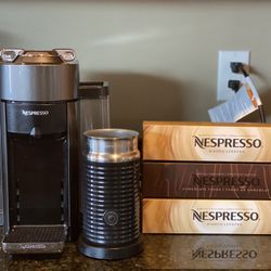 Nespresso Vertuo Coffee Maker w/ Frother And Pods Price Negotiable!!