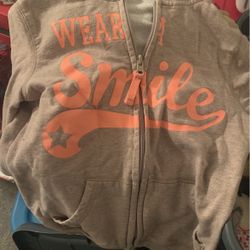 Old Navy Wear A Smile Zipper Hoodie Size L 10/12