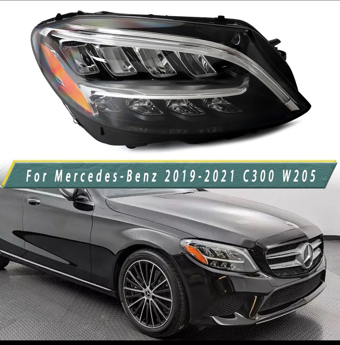 2019 Mercedes C300 RH Headlight