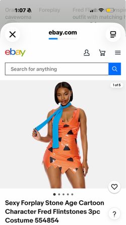 Sexy Forplay Stone Age Cartoon Character Fred Flintstones 3pc Costume 554854