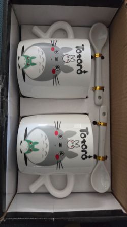 Totoro collectable tea cups with spoons