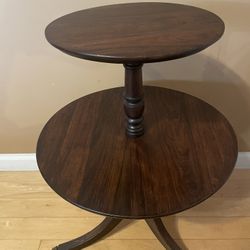 Vintage Chippendale Double Tier Dumbwaiter Table