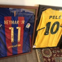 Neymar, Ronaldinho, Pele, Rooney And More Hand Signed Jerseys 