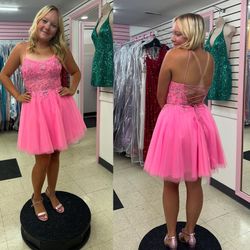 New With Tags Alyce Paris Corset Bodice Glittery Tulle Short Formal Dress & Homecoming Dress $75