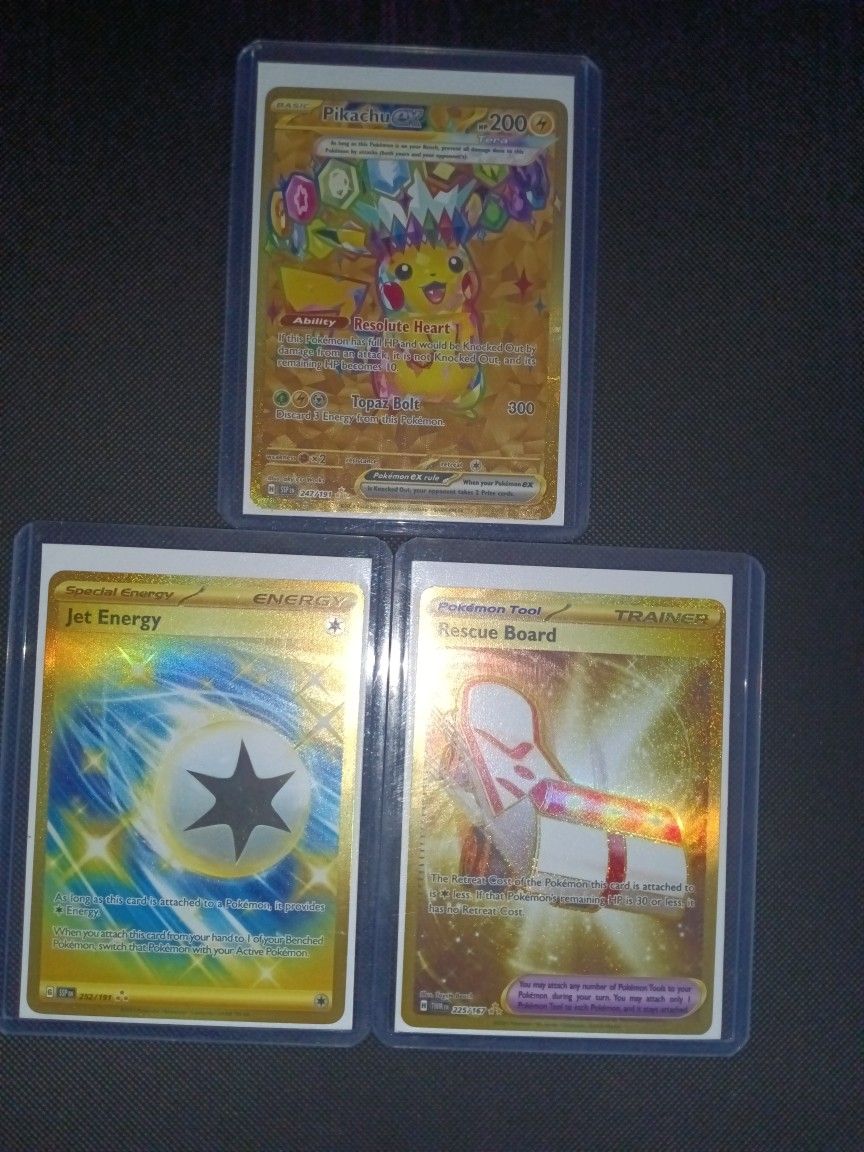 Gold Pikachu And Trainers