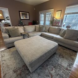 Rawcliffe 3 piece sectional + Oversized Ottoman