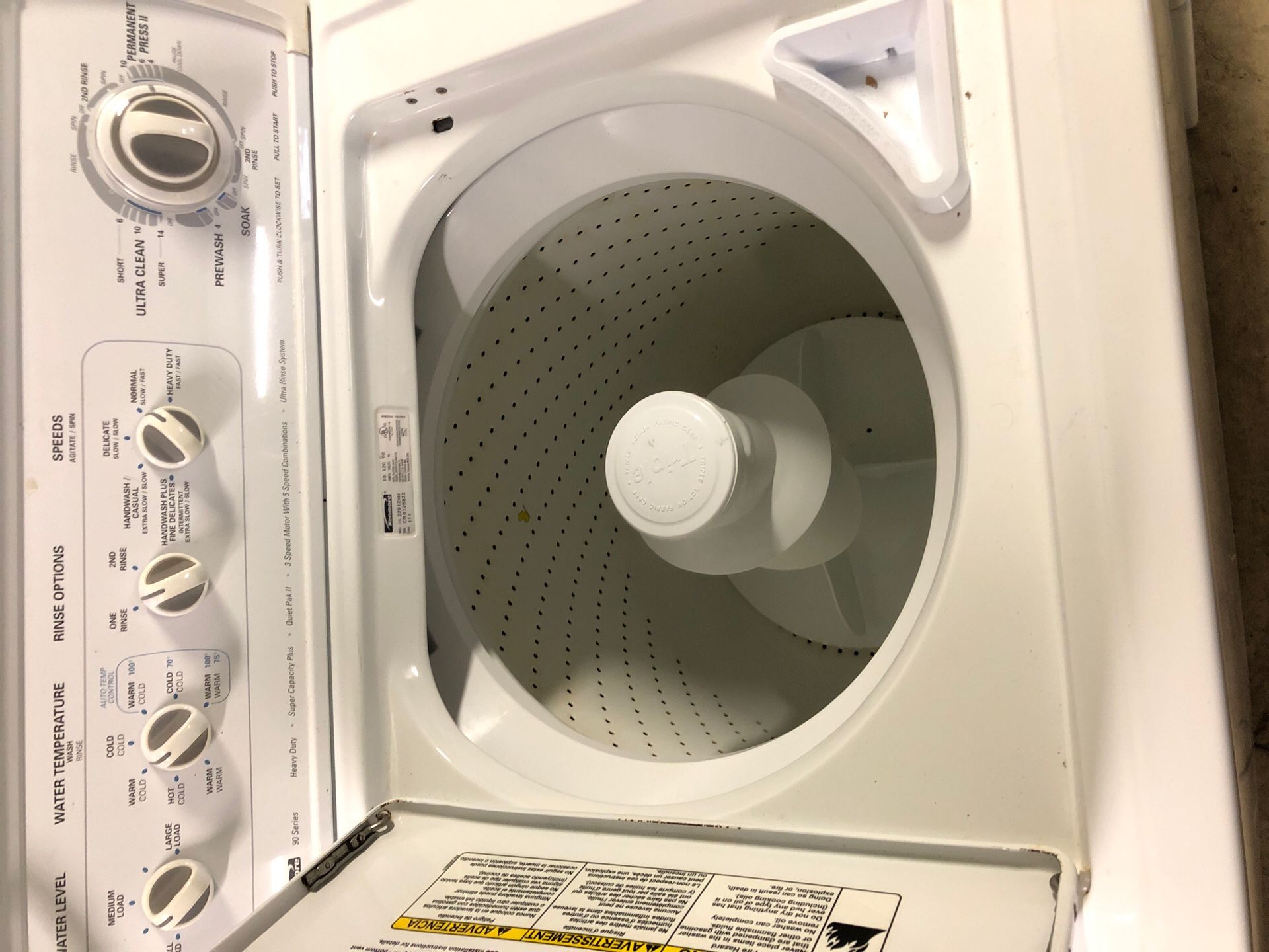 Kenmore Washer&Dryer SuperCapacity 1yr warranty 34yr Same location Credit Cards Welcome Delivery available