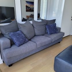 89in Grey Sofa Couch 3 Seater